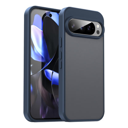 For Google Pixel 9 Pro Fanying Series PC Hybrid TPU Translucent Frosted Phone Case - Cyan Blue - EDA009919202C