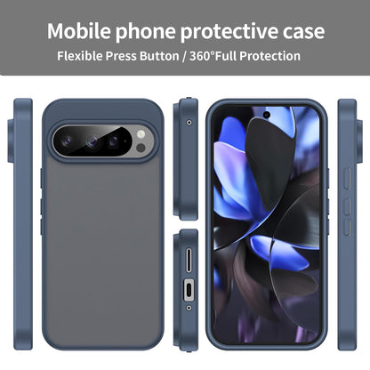 For Google Pixel 9 Pro Fanying Series PC Hybrid TPU Translucent Frosted Phone Case - Cyan Blue - EDA009919202C
