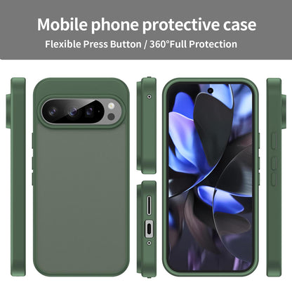 For Google Pixel 9 Pro Fanying Series PC Hybrid TPU Translucent Frosted Phone Case - Olive Green - EDA009919202D