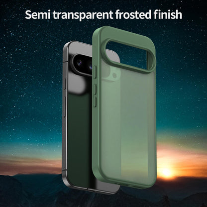 For Google Pixel 9 Pro Fanying Series PC Hybrid TPU Translucent Frosted Phone Case - Olive Green - EDA009919202D