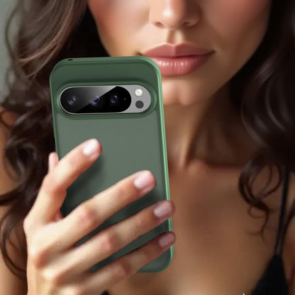 For Google Pixel 9 Pro Fanying Series PC Hybrid TPU Translucent Frosted Phone Case - Olive Green - EDA009919202D