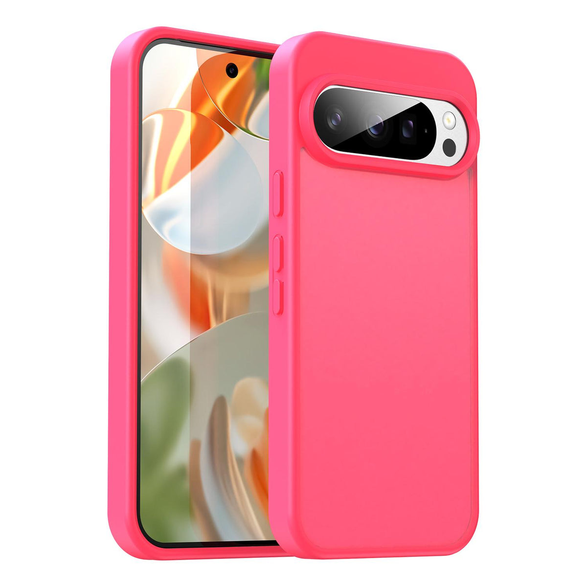 For Google Pixel 9 Pro Fanying Series PC Hybrid TPU Translucent Frosted Phone Case - Rose Red - EDA009919202E