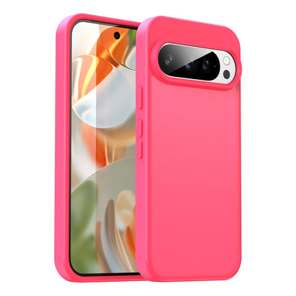 For Google Pixel 9 Pro Fanying Series PC Hybrid TPU Translucent Frosted Phone Case - Rose Red - EDA009919202E