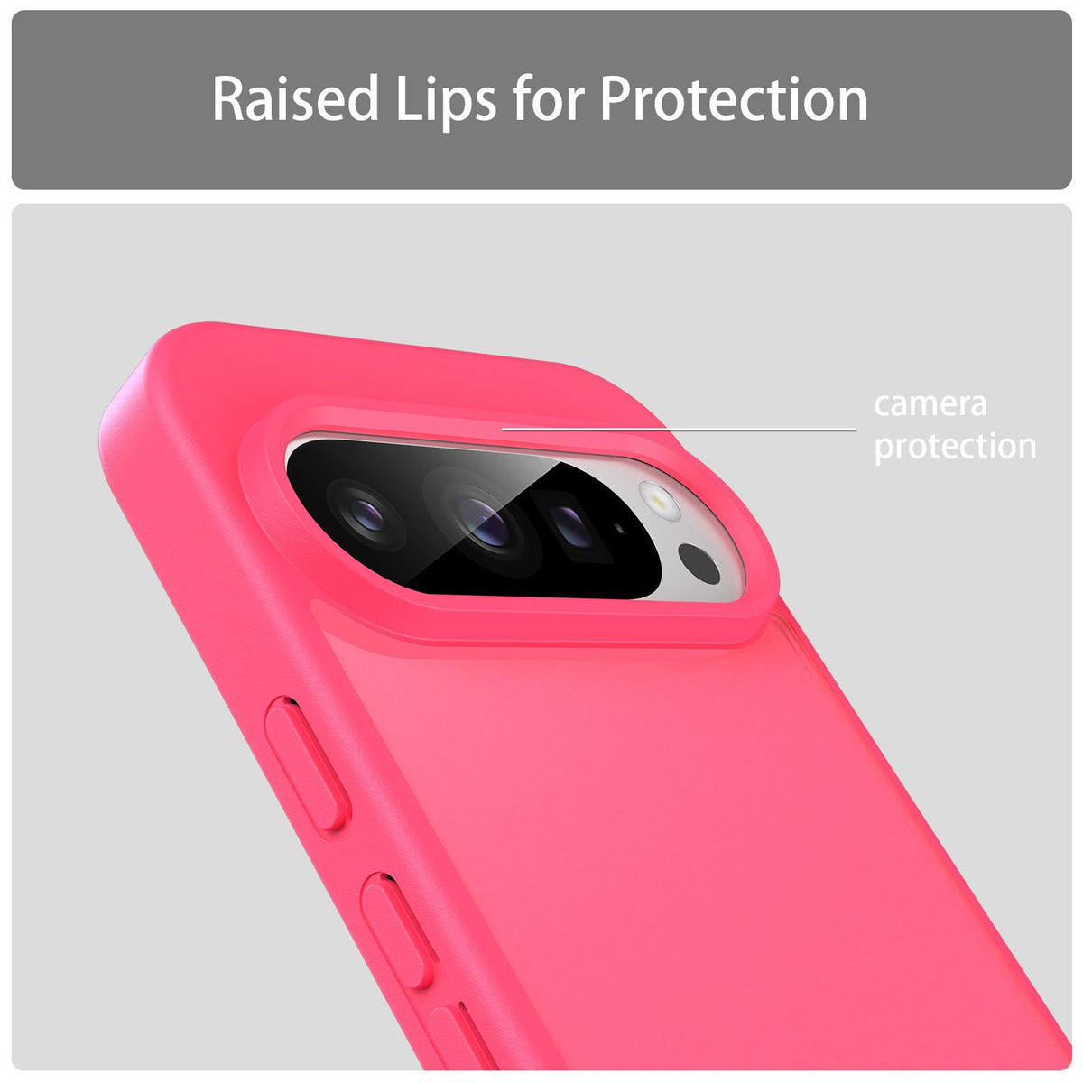 For Google Pixel 9 Pro Fanying Series PC Hybrid TPU Translucent Frosted Phone Case - Rose Red - EDA009919202E