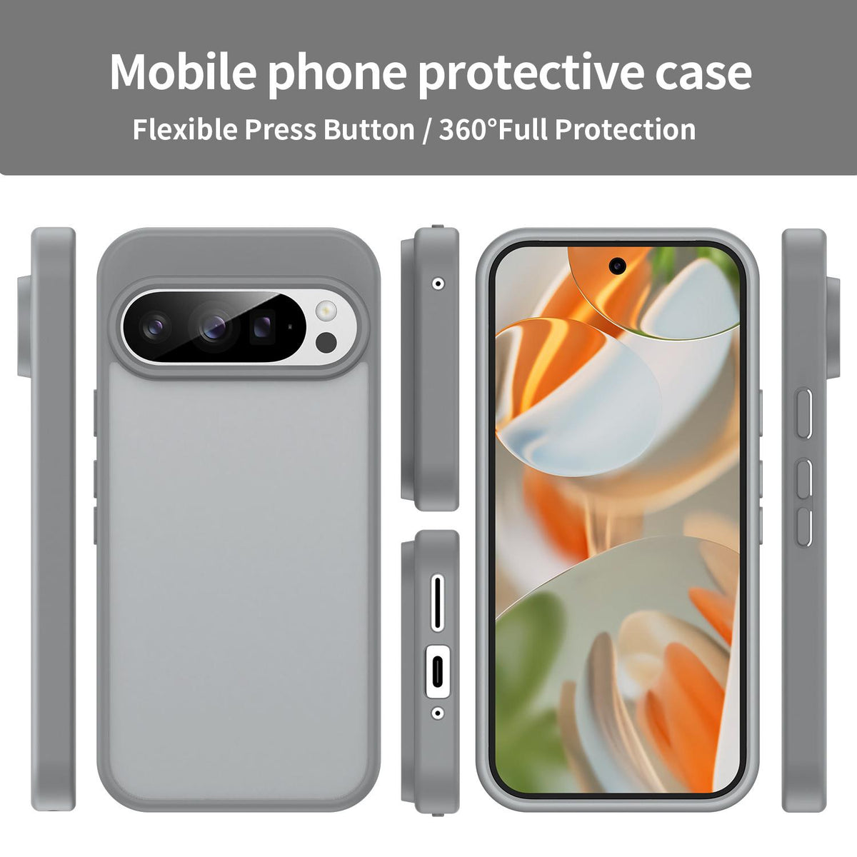 For Google Pixel 9 Pro Fanying Series PC Hybrid TPU Translucent Frosted Phone Case - Silver Grey - EDA009919202F