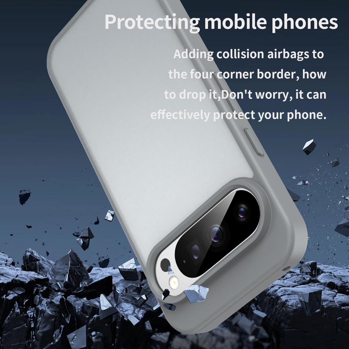 For Google Pixel 9 Pro Fanying Series PC Hybrid TPU Translucent Frosted Phone Case - Silver Grey - EDA009919202F