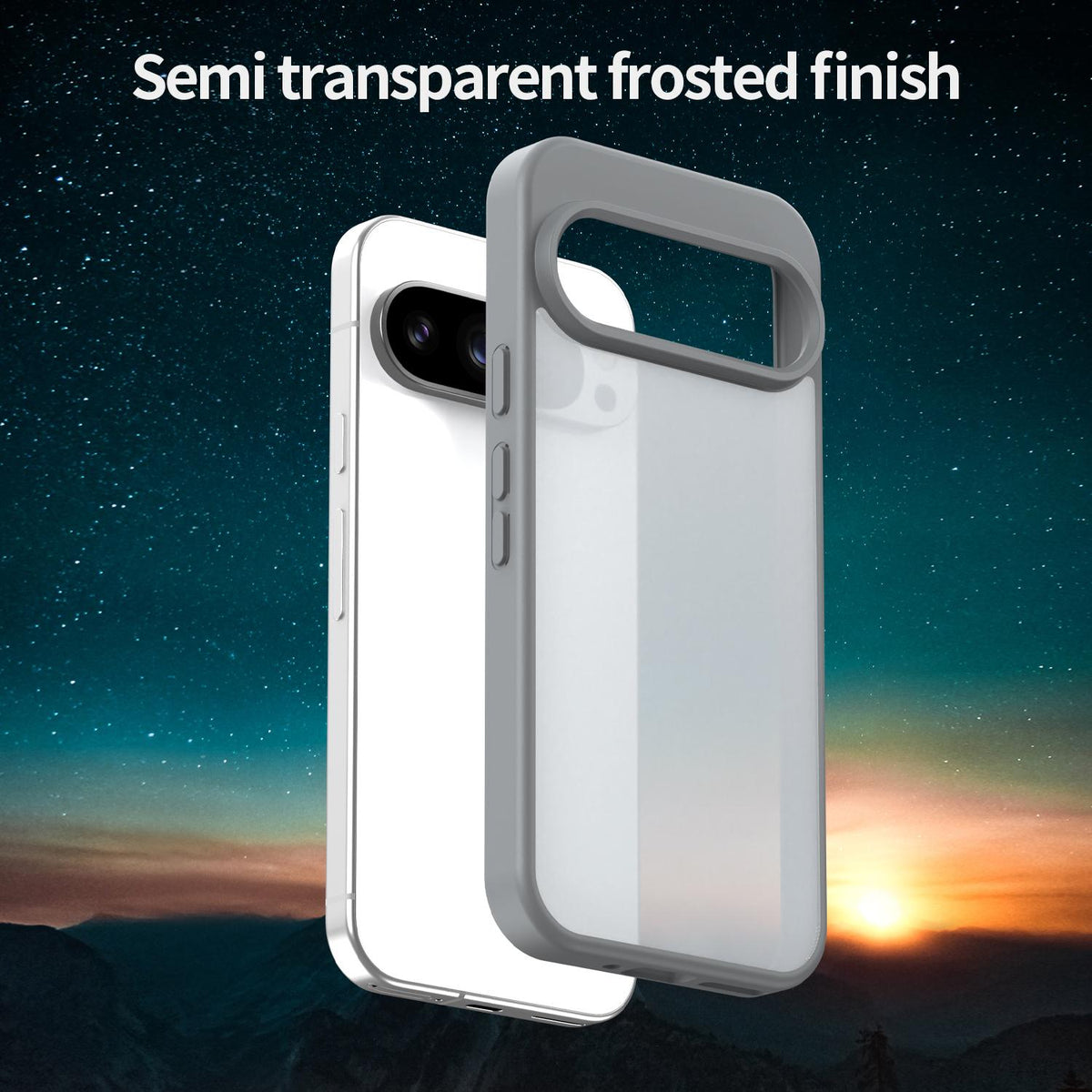 For Google Pixel 9 Pro Fanying Series PC Hybrid TPU Translucent Frosted Phone Case - Silver Grey - EDA009919202F