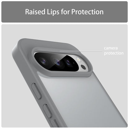 For Google Pixel 9 Pro Fanying Series PC Hybrid TPU Translucent Frosted Phone Case - Silver Grey - EDA009919202F