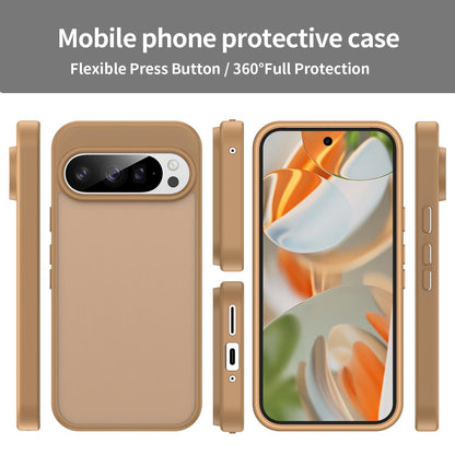 For Google Pixel 9 Pro Fanying Series PC Hybrid TPU Translucent Frosted Phone Case - Desert Gold - EDA009919202G