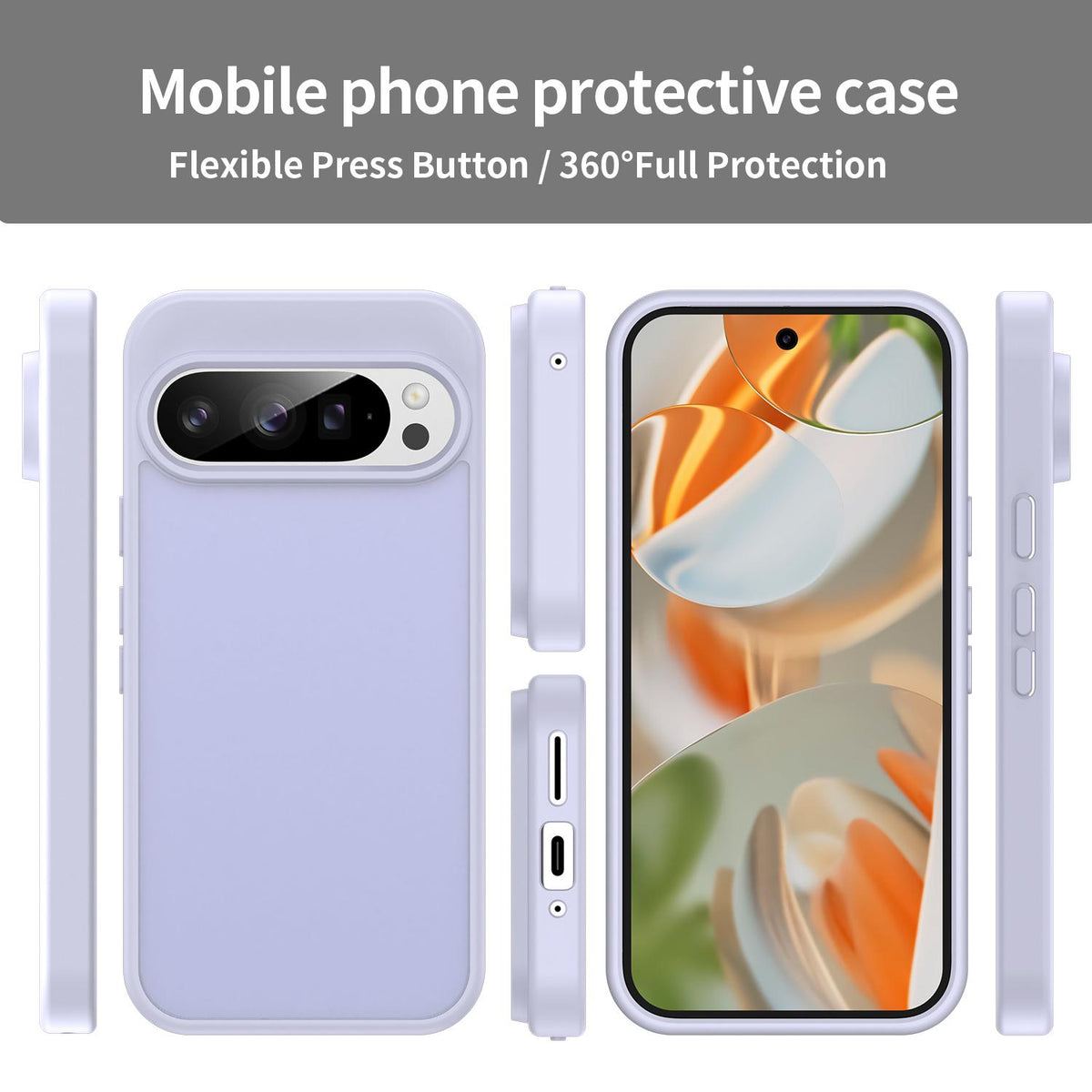 For Google Pixel 9 Pro Fanying Series PC Hybrid TPU Translucent Frosted Phone Case - Lavender - EDA009919202H