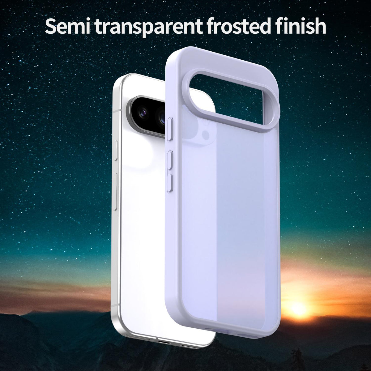 For Google Pixel 9 Pro Fanying Series PC Hybrid TPU Translucent Frosted Phone Case - Lavender - EDA009919202H
