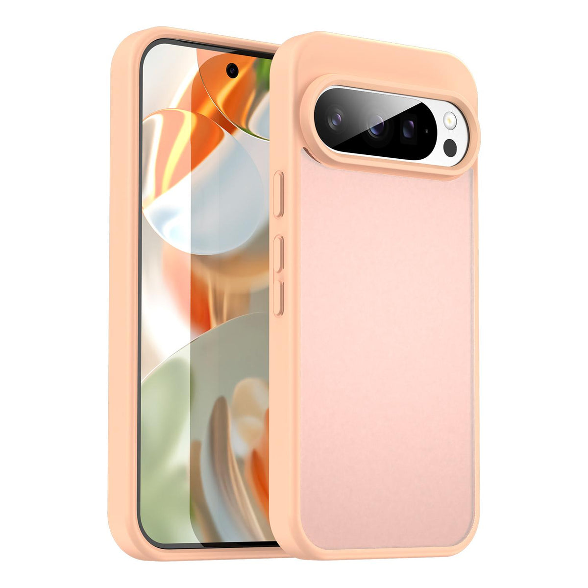 For Google Pixel 9 Pro Fanying Series PC Hybrid TPU Translucent Frosted Phone Case - Rouge Powder - EDA009919202I