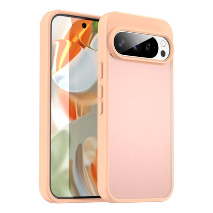 For Google Pixel 9 Pro Fanying Series PC Hybrid TPU Translucent Frosted Phone Case - Rouge Powder - EDA009919202I