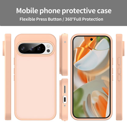 For Google Pixel 9 Pro Fanying Series PC Hybrid TPU Translucent Frosted Phone Case - Rouge Powder - EDA009919202I