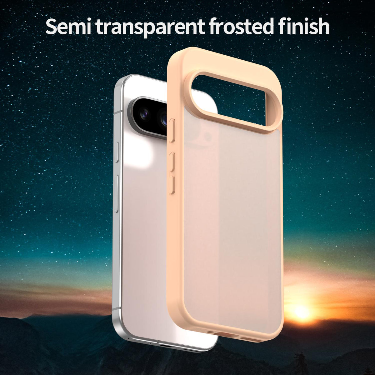 For Google Pixel 9 Pro Fanying Series PC Hybrid TPU Translucent Frosted Phone Case - Rouge Powder - EDA009919202I