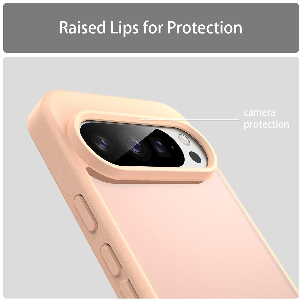 For Google Pixel 9 Pro Fanying Series PC Hybrid TPU Translucent Frosted Phone Case - Rouge Powder - EDA009919202I