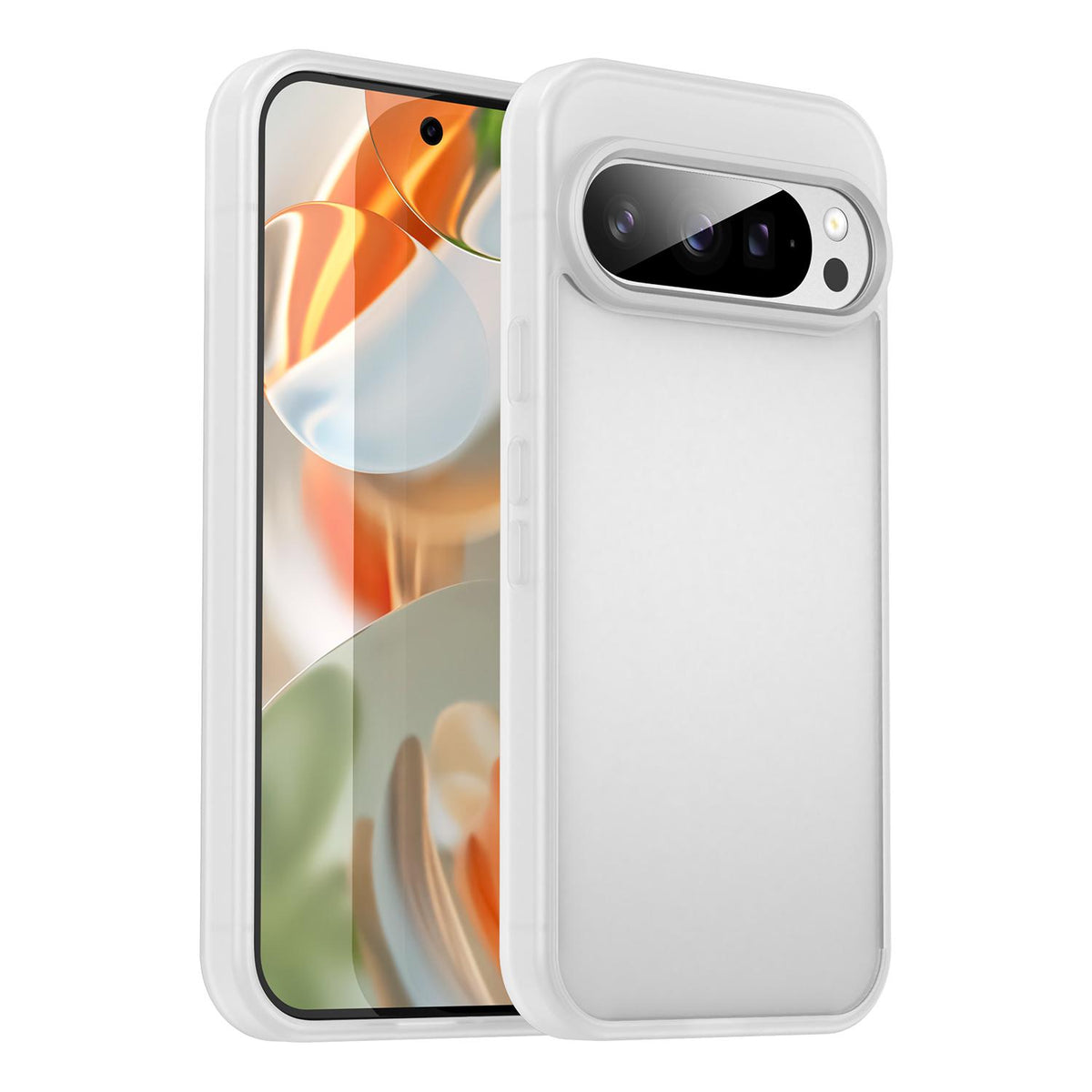 For Google Pixel 9 Pro Fanying Series PC Hybrid TPU Translucent Frosted Phone Case - Matte White - EDA009919202J