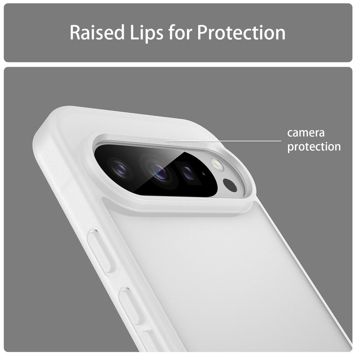 For Google Pixel 9 Pro Fanying Series PC Hybrid TPU Translucent Frosted Phone Case - Matte White - EDA009919202J