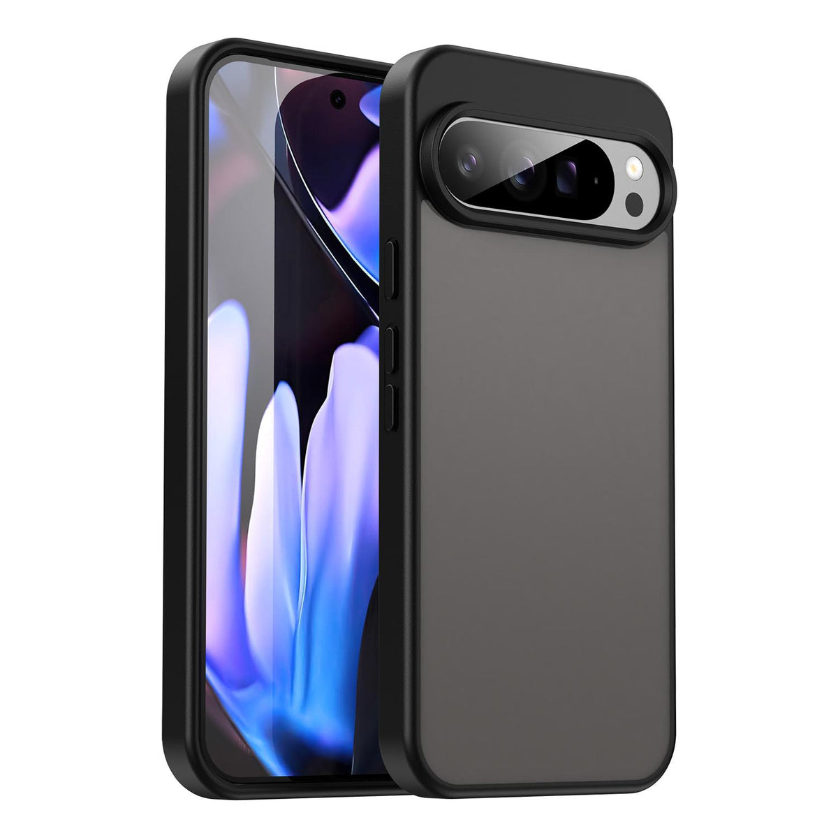 For Google Pixel 9 Pro XL Fanying Series PC Hybrid TPU Translucent Frosted Phone Case - Translucent Black - EDA009919203A
