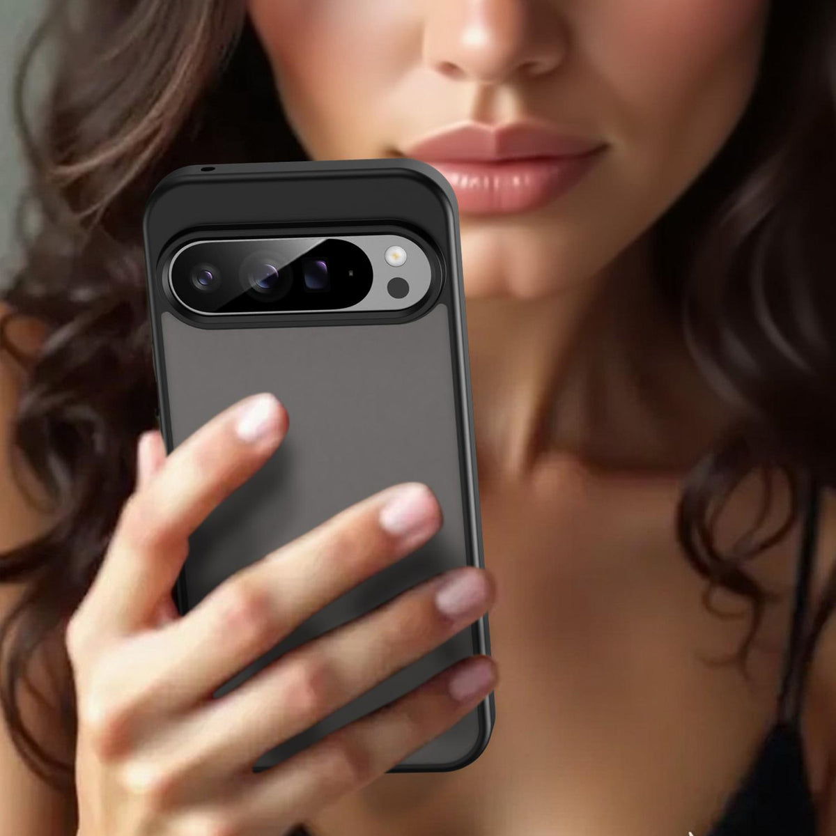 For Google Pixel 9 Pro XL Fanying Series PC Hybrid TPU Translucent Frosted Phone Case - Translucent Black - EDA009919203A