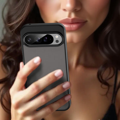 For Google Pixel 9 Pro XL Fanying Series PC Hybrid TPU Translucent Frosted Phone Case - Translucent Black - EDA009919203A