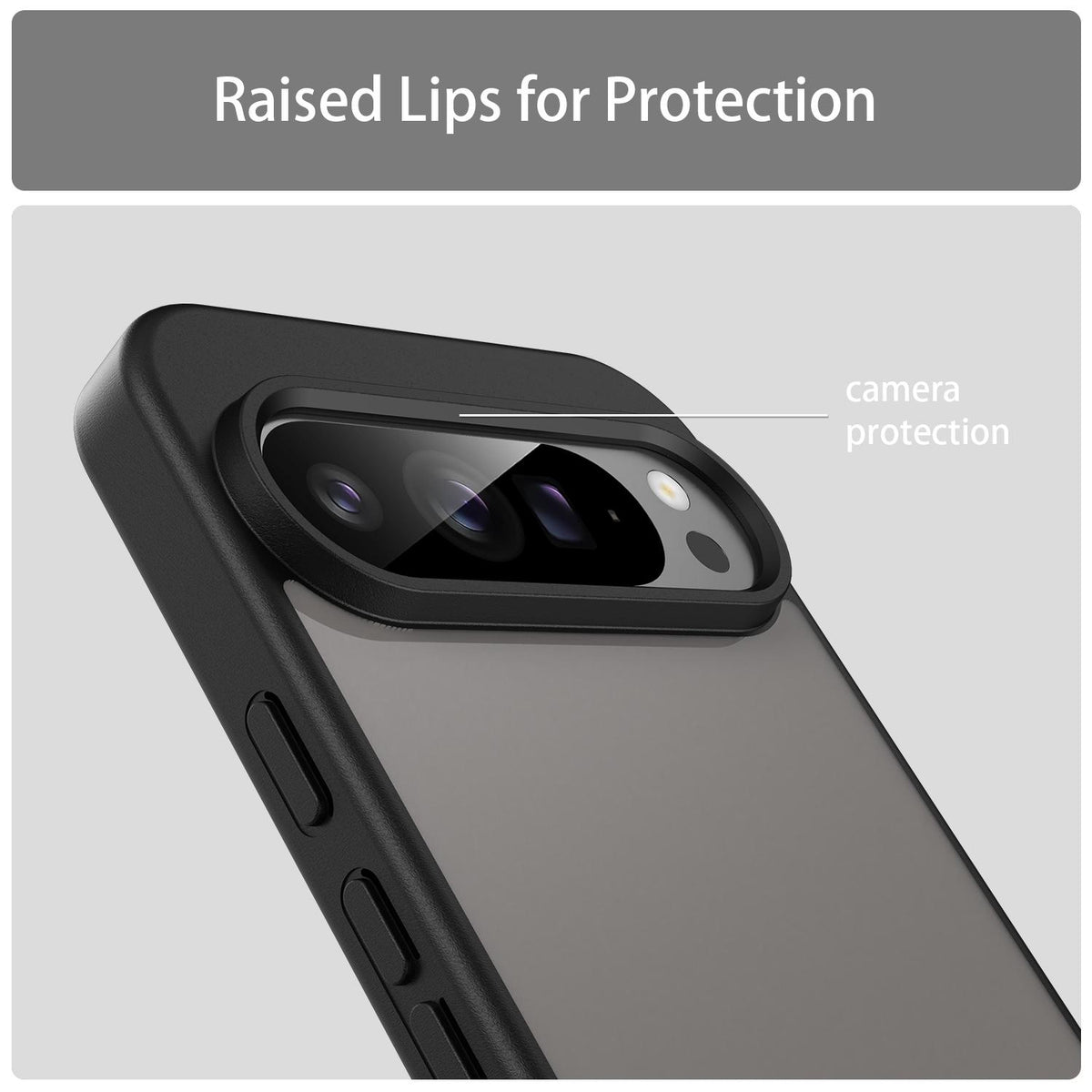 For Google Pixel 9 Pro XL Fanying Series PC Hybrid TPU Translucent Frosted Phone Case - Translucent Black - EDA009919203A