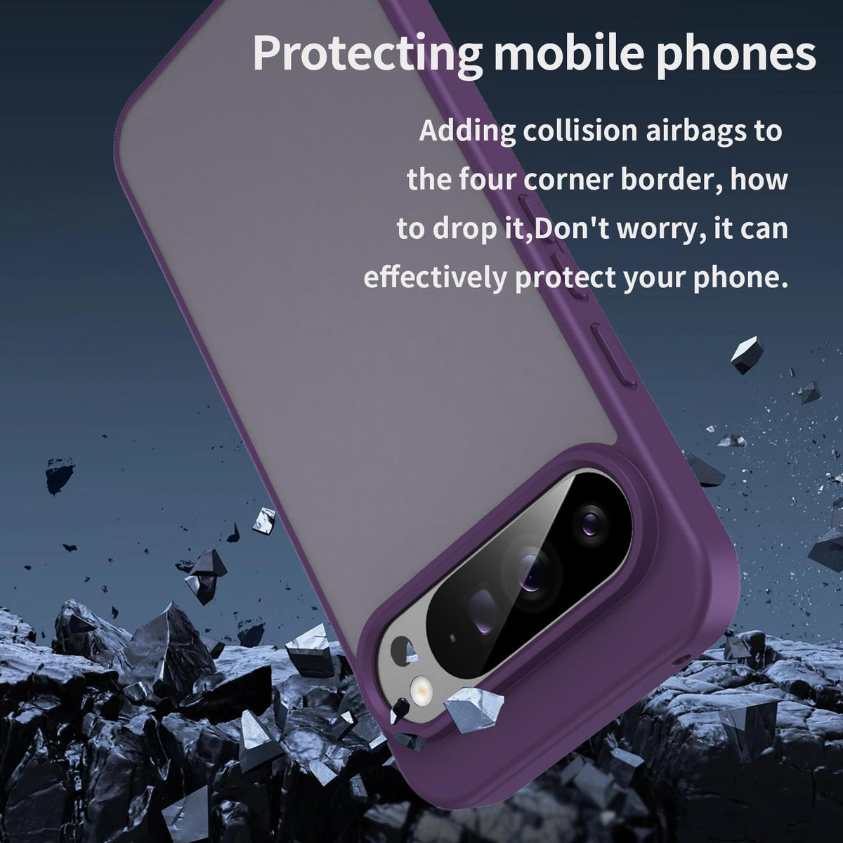 For Google Pixel 9 Pro XL Fanying Series PC Hybrid TPU Translucent Frosted Phone Case - Crystal Purple - EDA009919203B