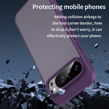 For Google Pixel 9 Pro XL Fanying Series PC Hybrid TPU Translucent Frosted Phone Case - Crystal Purple - EDA009919203B
