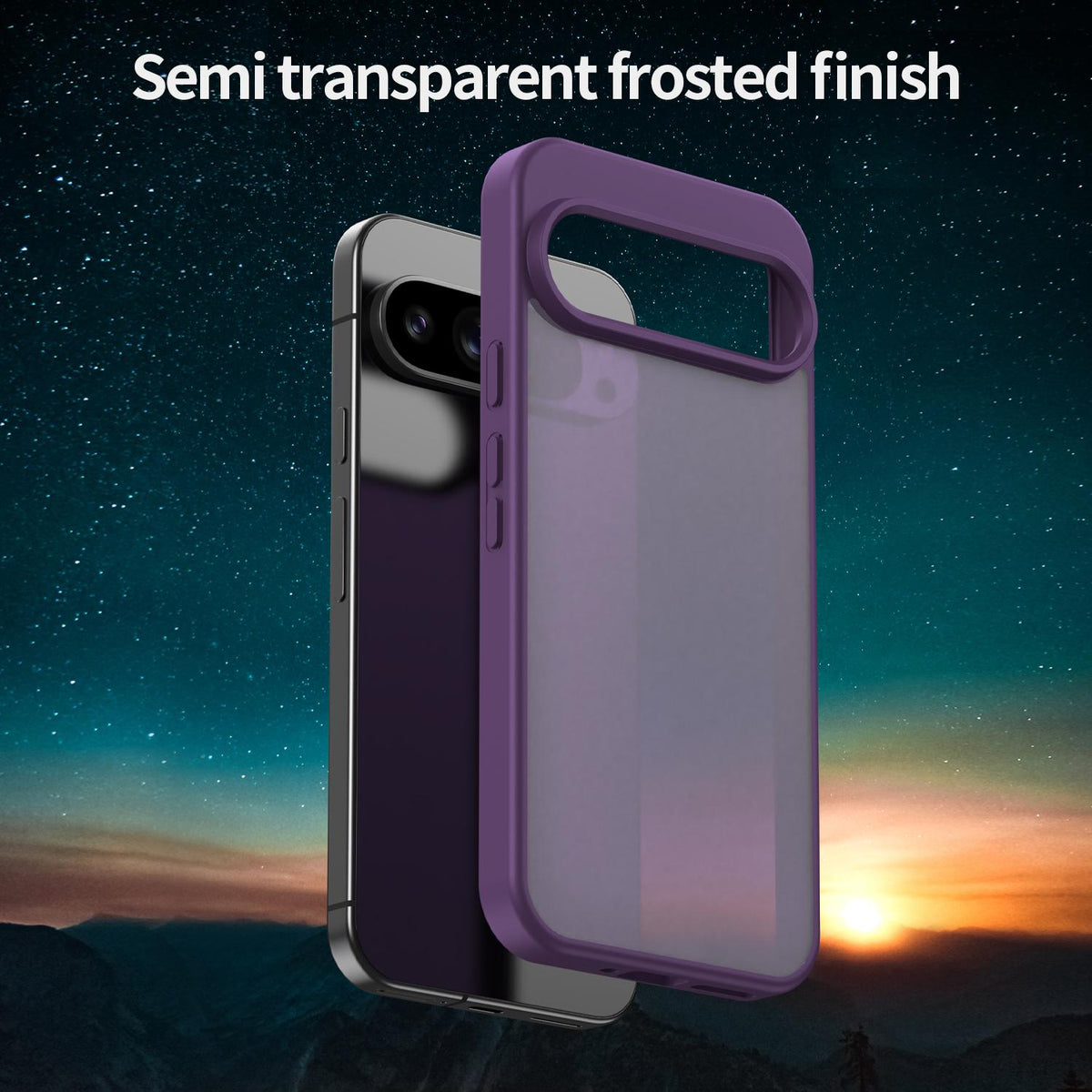 For Google Pixel 9 Pro XL Fanying Series PC Hybrid TPU Translucent Frosted Phone Case - Crystal Purple - EDA009919203B