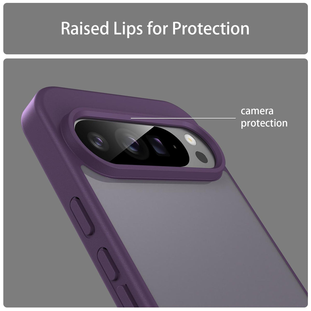 For Google Pixel 9 Pro XL Fanying Series PC Hybrid TPU Translucent Frosted Phone Case - Crystal Purple - EDA009919203B