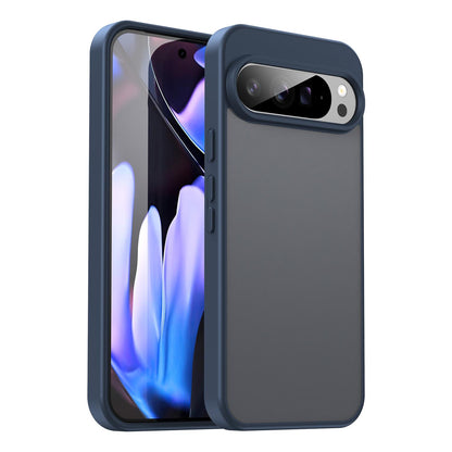 For Google Pixel 9 Pro XL Fanying Series PC Hybrid TPU Translucent Frosted Phone Case - Cyan Blue - EDA009919203C