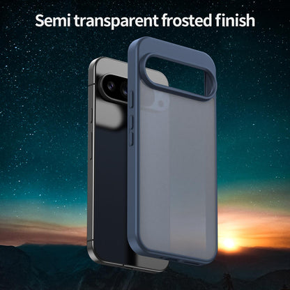 For Google Pixel 9 Pro XL Fanying Series PC Hybrid TPU Translucent Frosted Phone Case - Cyan Blue - EDA009919203C