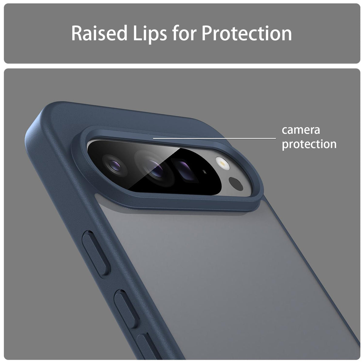 For Google Pixel 9 Pro XL Fanying Series PC Hybrid TPU Translucent Frosted Phone Case - Cyan Blue - EDA009919203C