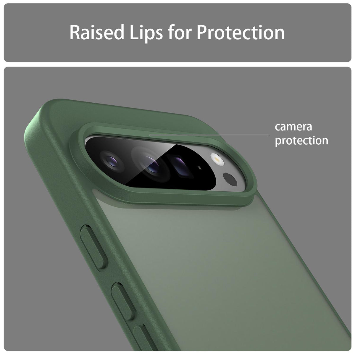 For Google Pixel 9 Pro XL Fanying Series PC Hybrid TPU Translucent Frosted Phone Case - Olive Green - EDA009919203D