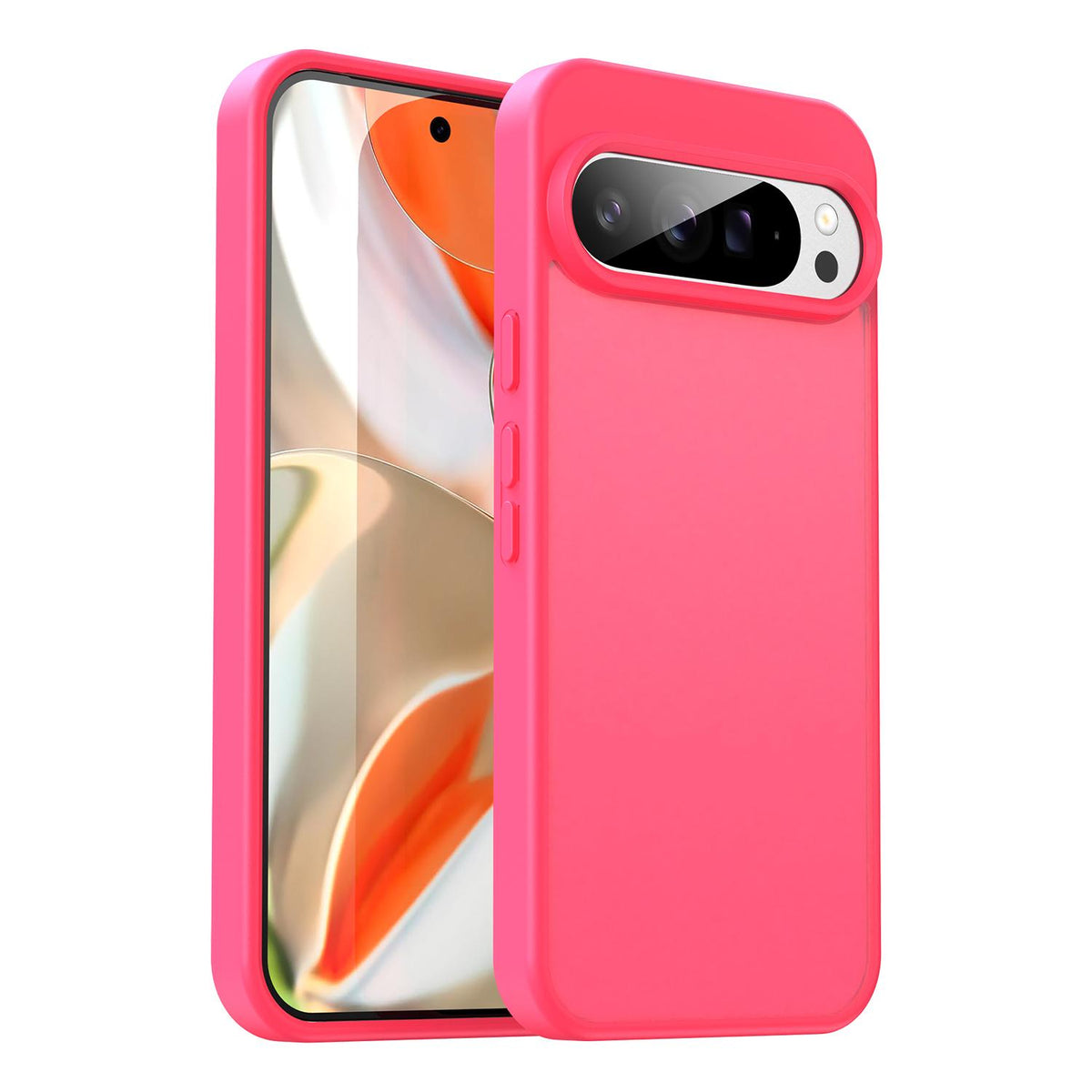 For Google Pixel 9 Pro XL Fanying Series PC Hybrid TPU Translucent Frosted Phone Case - Rose Red - EDA009919203E