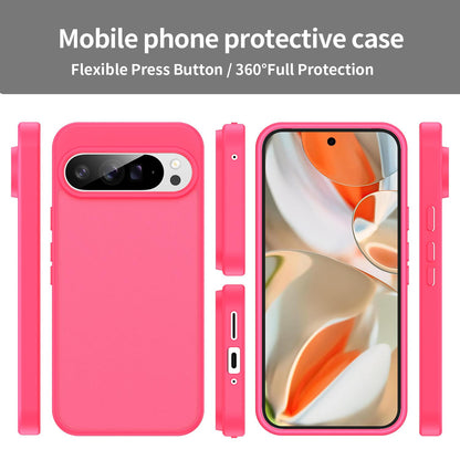 For Google Pixel 9 Pro XL Fanying Series PC Hybrid TPU Translucent Frosted Phone Case - Rose Red - EDA009919203E