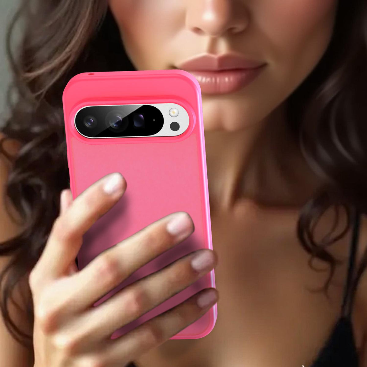 For Google Pixel 9 Pro XL Fanying Series PC Hybrid TPU Translucent Frosted Phone Case - Rose Red - EDA009919203E