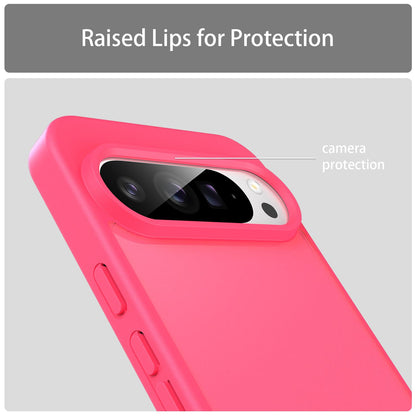 For Google Pixel 9 Pro XL Fanying Series PC Hybrid TPU Translucent Frosted Phone Case - Rose Red - EDA009919203E