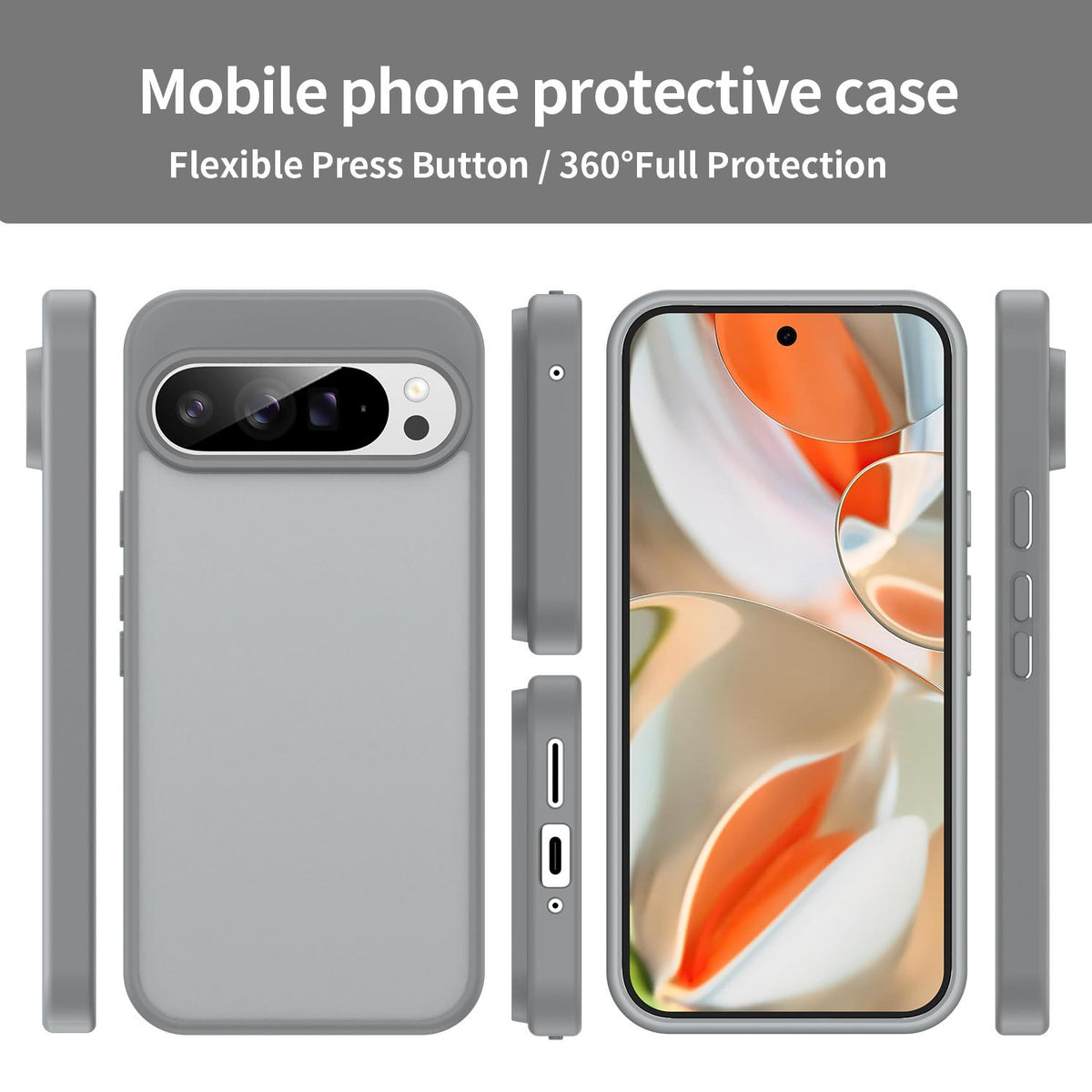 For Google Pixel 9 Pro XL Fanying Series PC Hybrid TPU Translucent Frosted Phone Case - Silver Grey - EDA009919203F