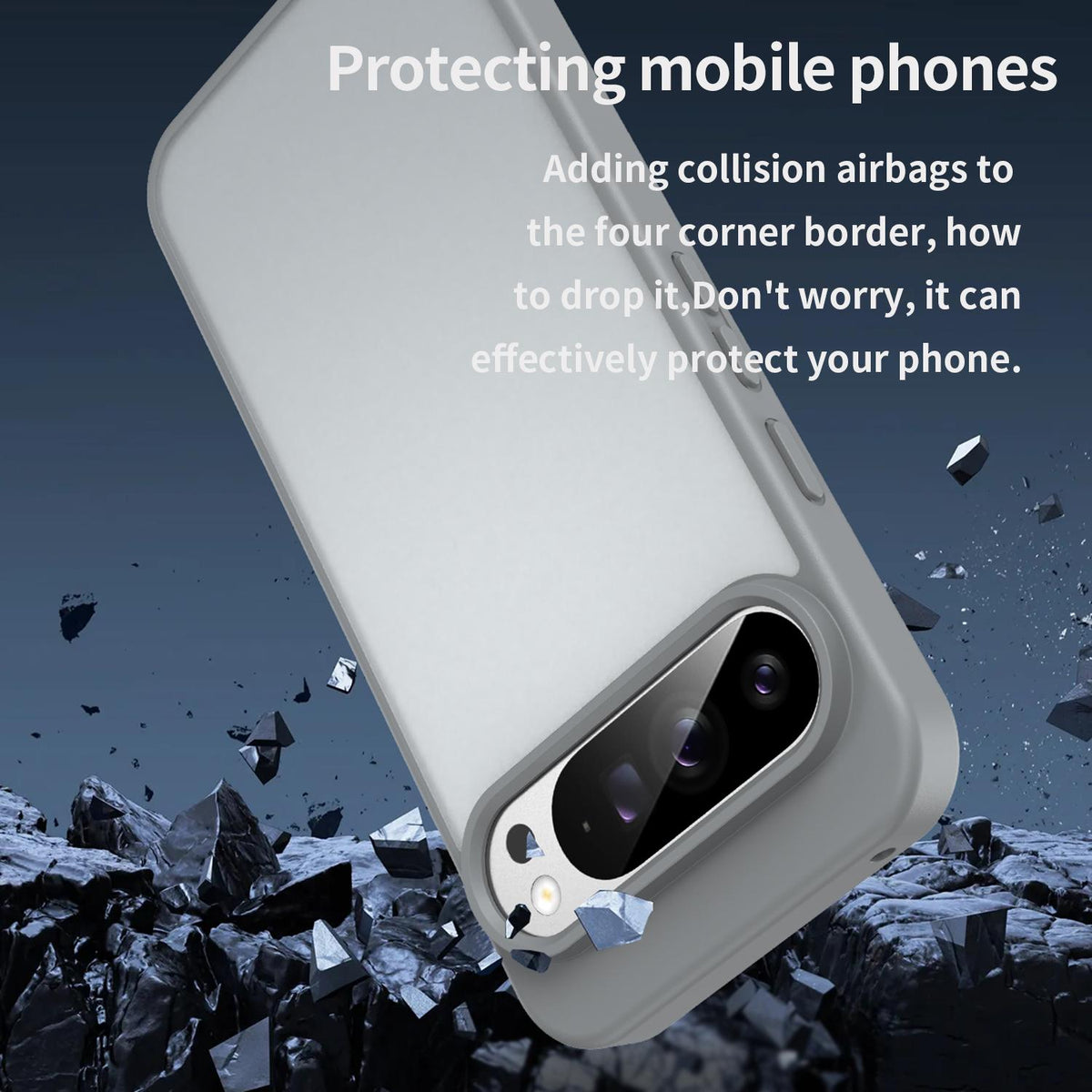 For Google Pixel 9 Pro XL Fanying Series PC Hybrid TPU Translucent Frosted Phone Case - Silver Grey - EDA009919203F