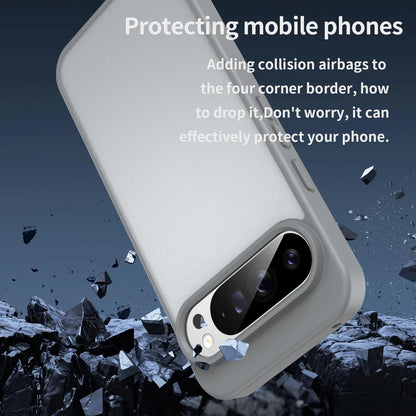For Google Pixel 9 Pro XL Fanying Series PC Hybrid TPU Translucent Frosted Phone Case - Silver Grey - EDA009919203F