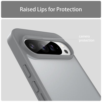 For Google Pixel 9 Pro XL Fanying Series PC Hybrid TPU Translucent Frosted Phone Case - Silver Grey - EDA009919203F
