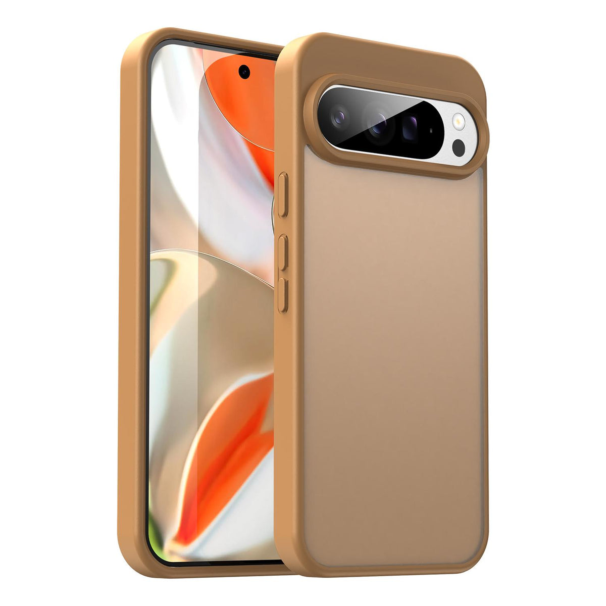 For Google Pixel 9 Pro XL Fanying Series PC Hybrid TPU Translucent Frosted Phone Case - Desert Gold - EDA009919203G