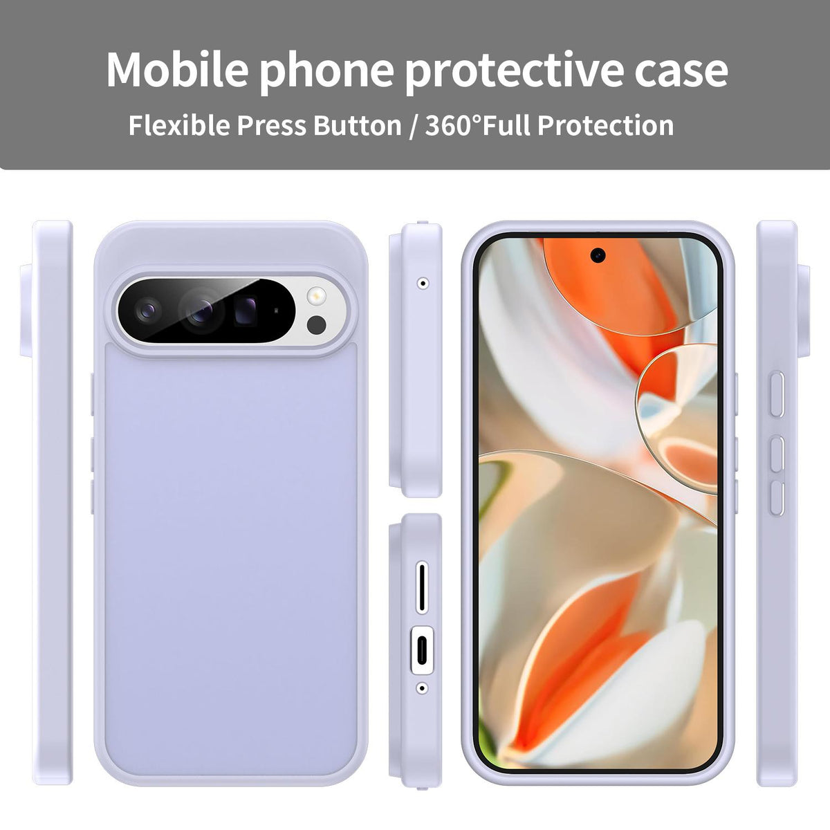 For Google Pixel 9 Pro XL Fanying Series PC Hybrid TPU Translucent Frosted Phone Case - Lavender - EDA009919203H