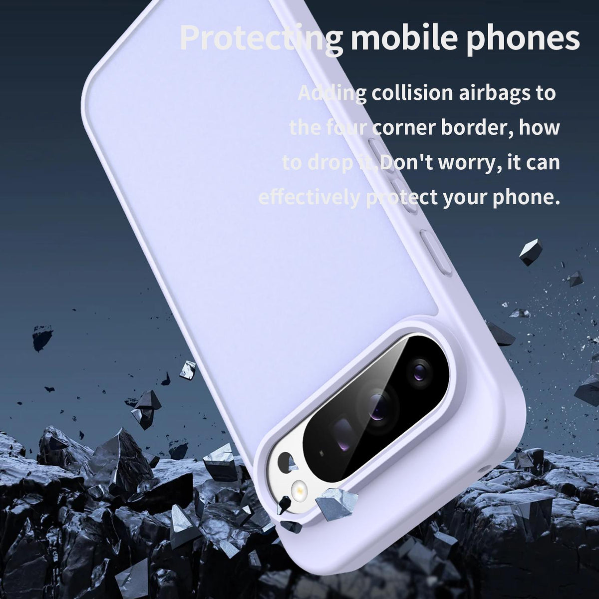 For Google Pixel 9 Pro XL Fanying Series PC Hybrid TPU Translucent Frosted Phone Case - Lavender - EDA009919203H