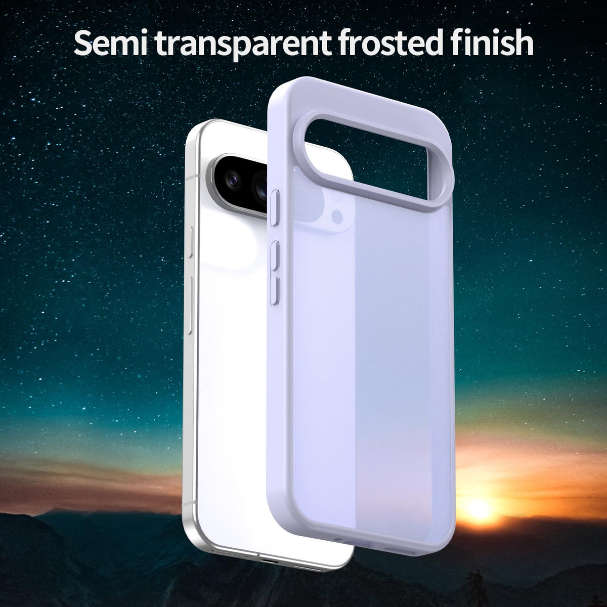 For Google Pixel 9 Pro XL Fanying Series PC Hybrid TPU Translucent Frosted Phone Case - Lavender - EDA009919203H
