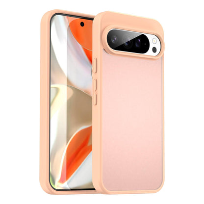For Google Pixel 9 Pro XL Fanying Series PC Hybrid TPU Translucent Frosted Phone Case - Rouge Powder - EDA009919203I