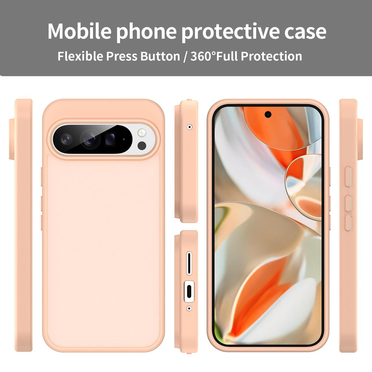 For Google Pixel 9 Pro XL Fanying Series PC Hybrid TPU Translucent Frosted Phone Case - Rouge Powder - EDA009919203I