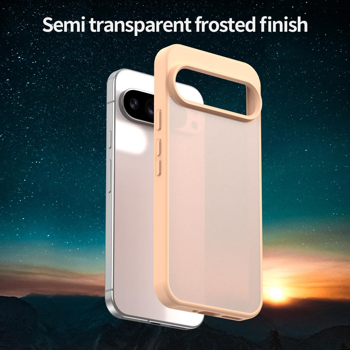 For Google Pixel 9 Pro XL Fanying Series PC Hybrid TPU Translucent Frosted Phone Case - Rouge Powder - EDA009919203I