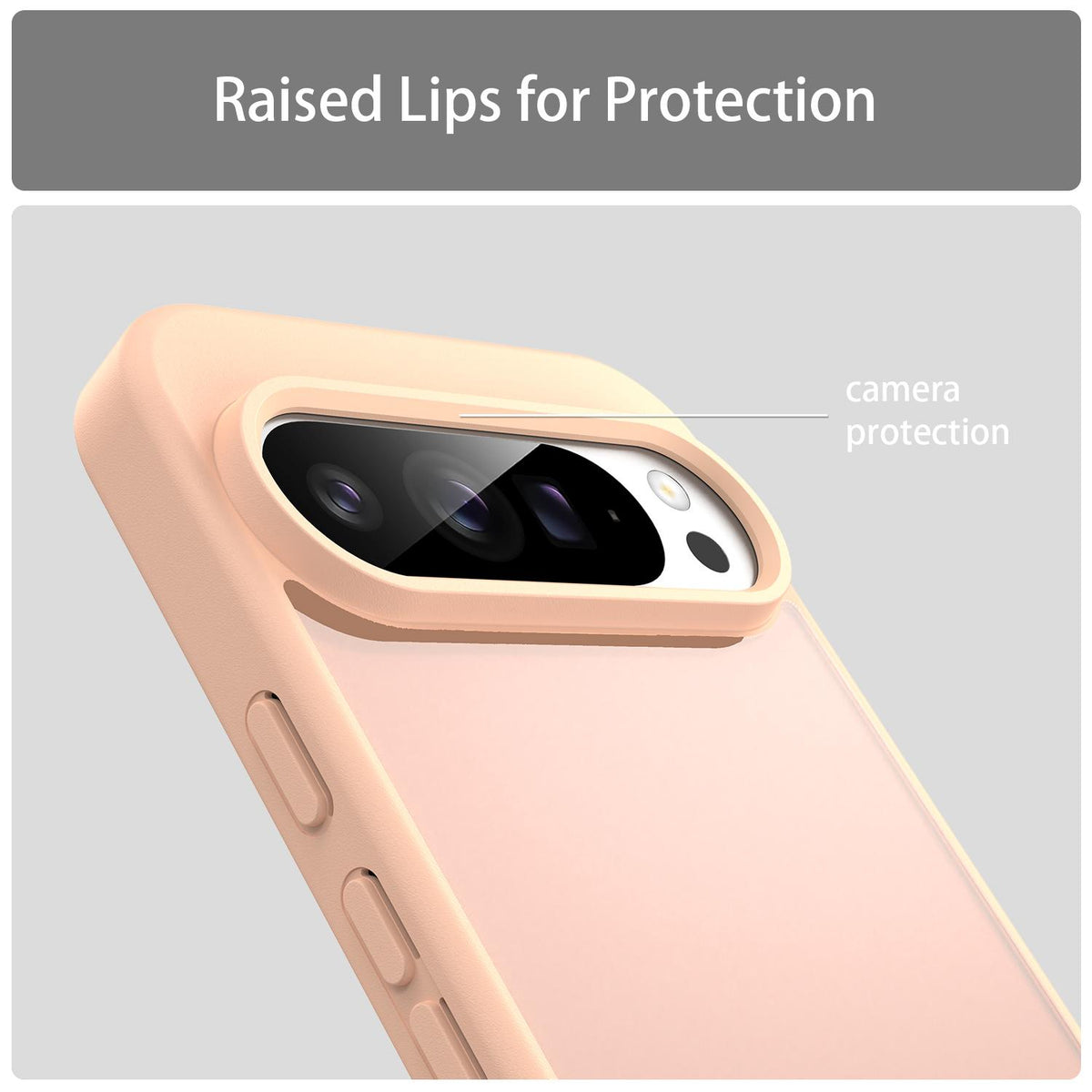 For Google Pixel 9 Pro XL Fanying Series PC Hybrid TPU Translucent Frosted Phone Case - Rouge Powder - EDA009919203I